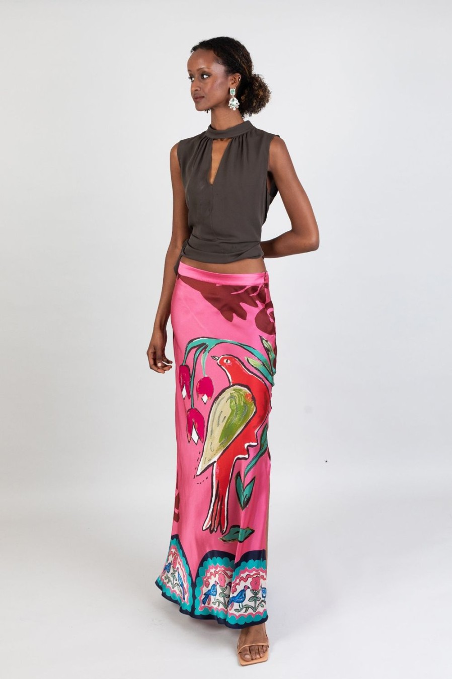 Clothing Jessica Russell Flint | Bias Cut Maxi Skirt / "Soul Birds"