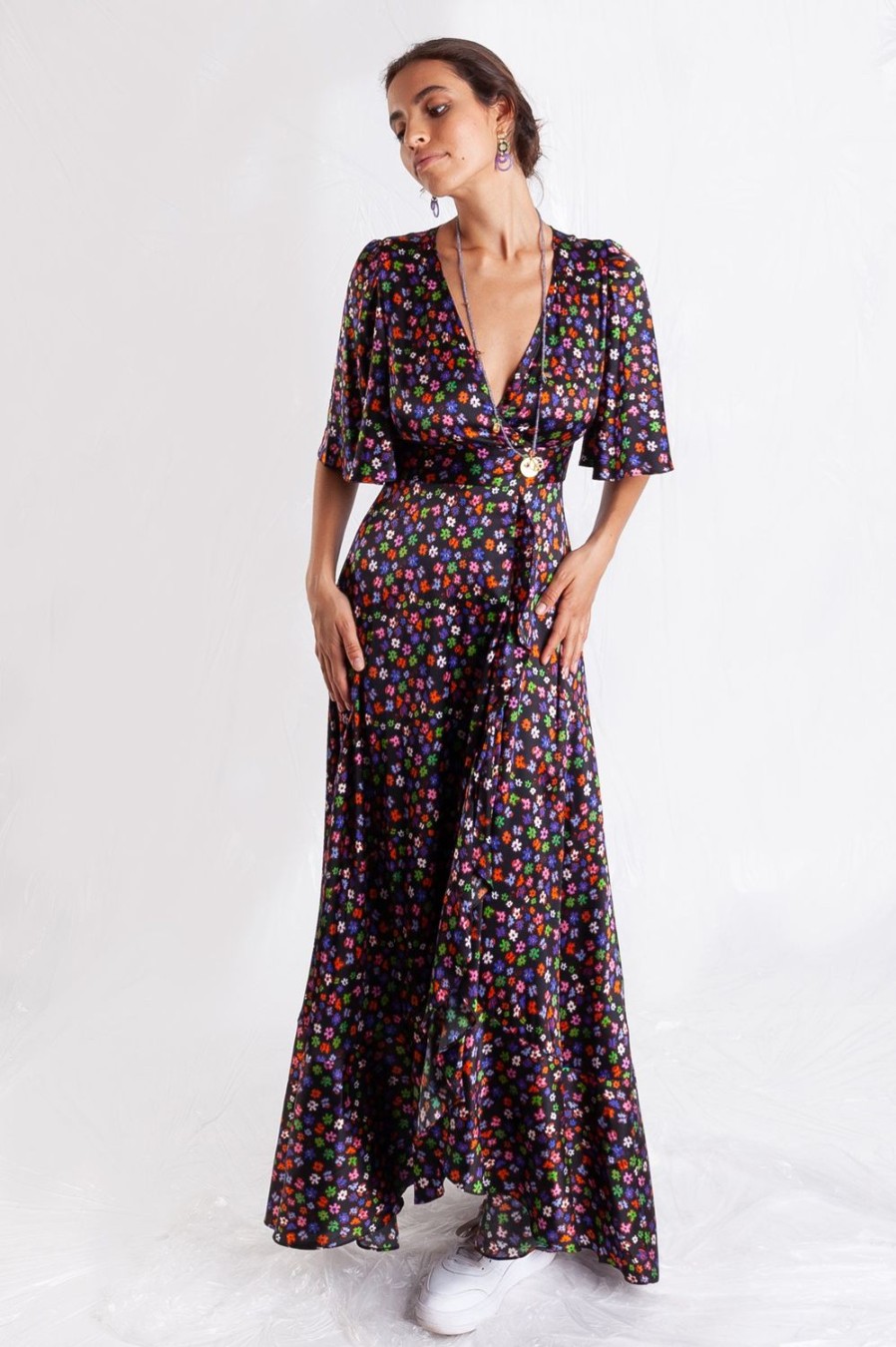 Clothing Jessica Russell Flint | Faux Wrap Maxi Dress / "Aurora"