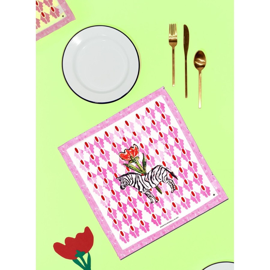 Homeware Jessica Russell Flint | Linen Table Napkin / "Zebra"