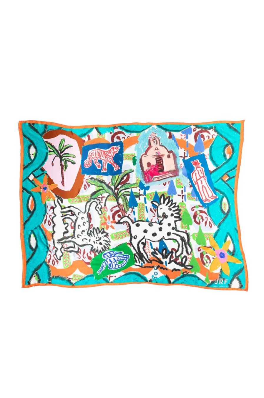 Accessories Jessica Russell Flint | Silk Pareo Scarf / "Greek Postcard"