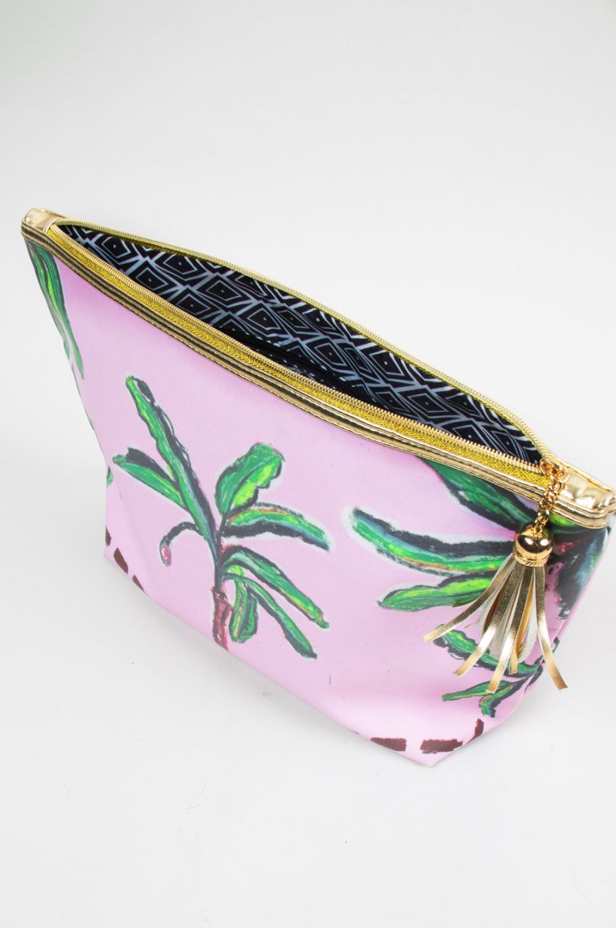 Accessories Jessica Russell Flint | Giant Wash Bag / "Pink Palm"