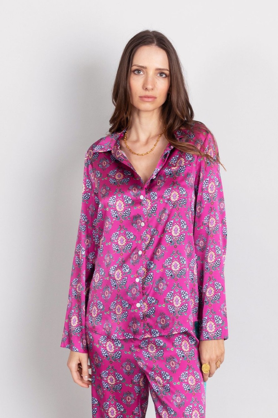 Clothing Jessica Russell Flint | Long Sleeve Pj Top / "Persia"