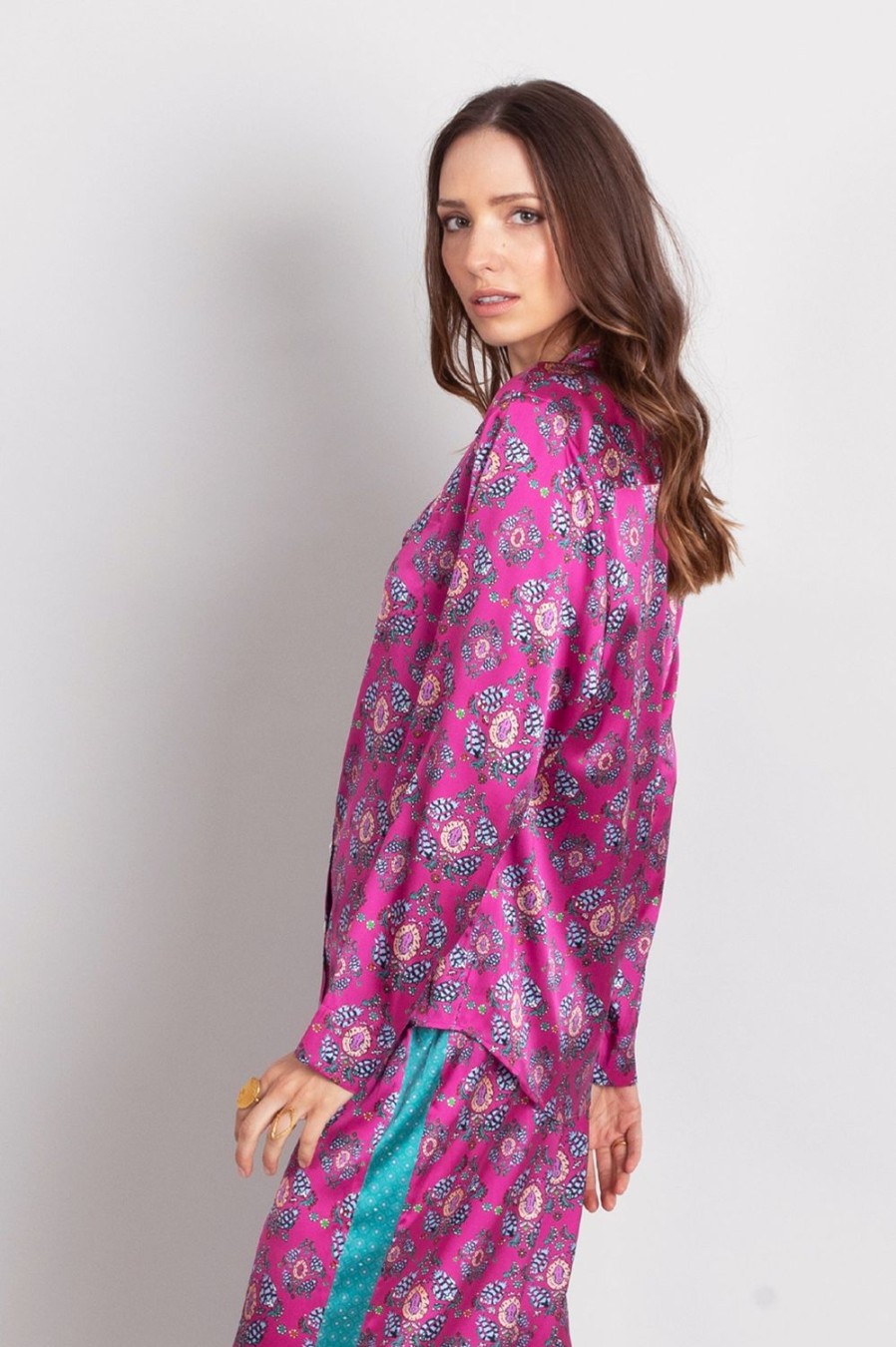 Clothing Jessica Russell Flint | Long Sleeve Pj Top / "Persia"