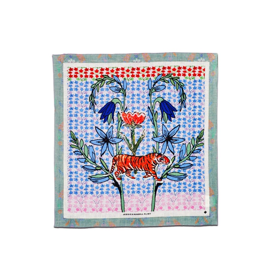 Homeware Jessica Russell Flint | Linen Table Napkin / "Tiger Folk"