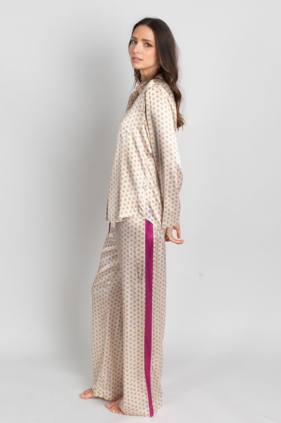 Clothing Jessica Russell Flint | Pyjama Bottoms / "Cream Stars"