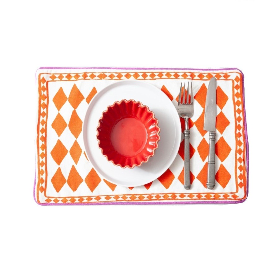 Homeware Jessica Russell Flint | Placemat / "Orange Diamond"