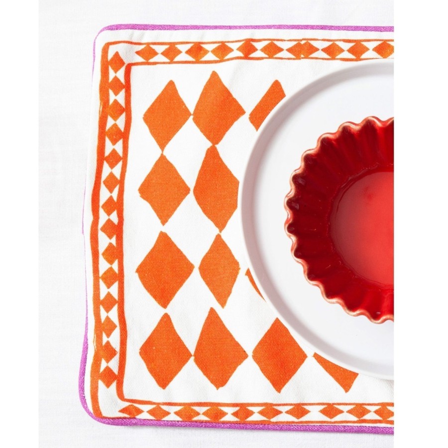 Homeware Jessica Russell Flint | Placemat / "Orange Diamond"